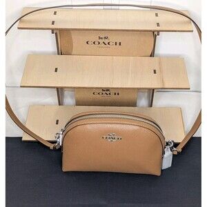 Coach Maddie, Light Saddle/Silver, Brown, Crossbody, NWT